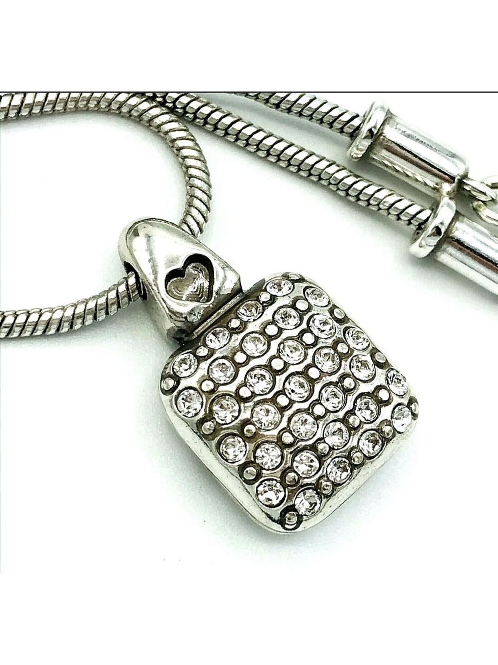 Brighton Sacred Love Square Pave Crystal Reversible Pendant Necklace 1745